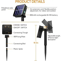 Solar Fairy Lights - 8 Modes Waterproof thumbnail 5