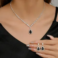 Luxury Zircon Stud Earrings & Necklace Set thumbnail 3