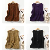 Women's Vintage Corduroy Vest Coat thumbnail 3