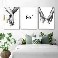 Minimalist Hand in Hand Love Wall Art thumbnail 2