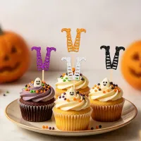 Glitter Witch Legs Halloween Cupcake Toppers 24-Pack thumbnail 4
