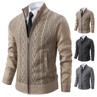 Cashmere Knitted Sweater Coat for Men thumbnail 1