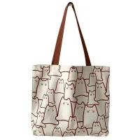 Cute Cat Canvas Tote Bag thumbnail 6