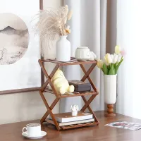 Folding Bamboo Multi-Layer Shoe Rack thumbnail 2