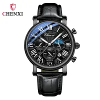 CHENXI 973 Men's Moon Phase Leather Watch thumbnail 4