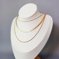 OIMG 3-Layer Gold Snake Chain Necklace thumbnail 2