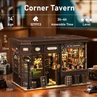 DIY Wooden Dollhouse Kit with LED Light thumbnail 6
