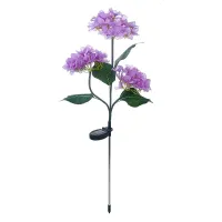 3 Head Solar Hydrangea Flower Lights thumbnail 5