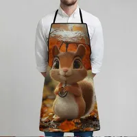 Squirrel Orange Umbrella Cooking Apron thumbnail 2