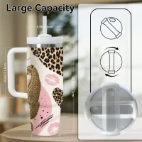 Pink Leopard Print Insulated Tumbler thumbnail 4