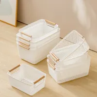 Stackable Mesh Storage Basket with Wooden Handle thumbnail 5