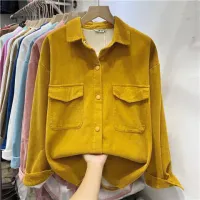 Corduroy Velvet Button-Up Shirt Jacket thumbnail 2