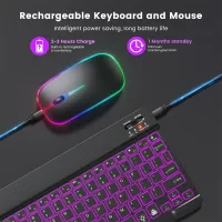RGB Backlit Bluetooth Keyboard Mouse Combo thumbnail 5