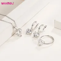 925 Sterling Silver Heart Zircon Jewelry Set thumbnail 4