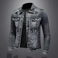 Men's Vintage Distressed Denim Jacket thumbnail 1