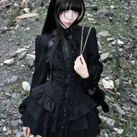 Gothic Lace Y2K Mini Dress thumbnail 1
