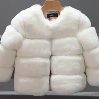 Girls Faux Fur Winter Coat Jacket thumbnail 5