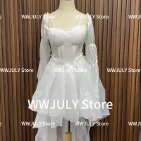 White Fairy Midi Evening Dress thumbnail 2