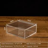 Clear Acrylic Cube Box with Lid thumbnail 1