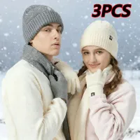Winter Warm Knit Beanie Gloves Scarf Set thumbnail 1
