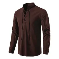 Medieval Viking Pirate Lace-Up Shirt thumbnail 2