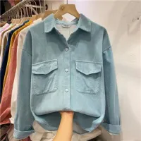 Corduroy Velvet Button-Up Shirt Jacket thumbnail 5