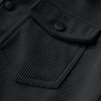 Men's Black Corduroy Trucker Jacket thumbnail 5