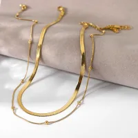 18K Gold Plated Snake Chain Necklace thumbnail 2