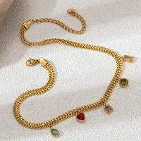 Gold Heart Zircon Choker Necklace thumbnail 4
