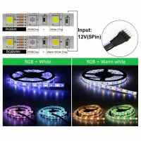 Smart WiFi LED Strip Light 5050 RGB RGBW RGBWW 12V 60LEDs/M Alexa Compatible 5m-20m Dimmable Flexible Ribbon Tape with APP Controller thumbnail 4