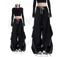 Y2K Striped Wide Leg Cargo Pants thumbnail 4