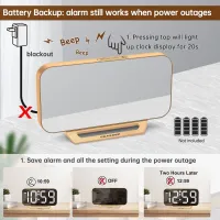 Slim Mirror Digital Alarm Clock thumbnail 6