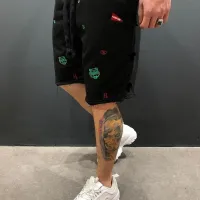 Men's Embroidered Skinny Fitness Shorts thumbnail 2