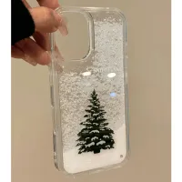Christmas Tree Print Clear iPhone Case thumbnail 1