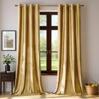Gold Velvet Blackout Curtains thumbnail 1