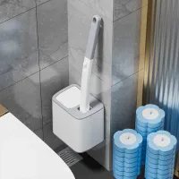 Disposable Toilet Brush Replaceable Wall-Mounted Long Handle Cleaning Tool thumbnail 4