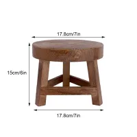 Modern Wood Plant Stand Stool thumbnail 3