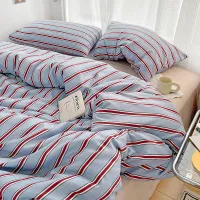 Striped Washed Cotton Duvet Set thumbnail 1