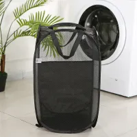 Folding Mesh Laundry Basket with Handle thumbnail 4