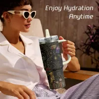 Night Sky & Mountains Velaris Vacuum Flasks 40oz 3rd Gen Vacuum Insulated Stainless Steel Car Tumbler Cup with Handle Straw Lid thumbnail 4