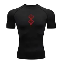 Men's Print Compression Shirt Short Sleeve thumbnail 1