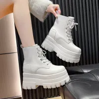 Women's Front Lace Military Platform Boots thumbnail 5