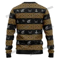 Valhalla Skulls 3D Ugly Christmas Sweater thumbnail 2
