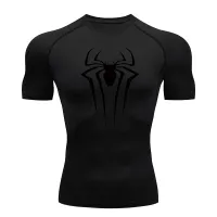 Spider Print Men's Compression Shirt thumbnail 1