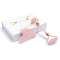 Jade Roller Gua Sha Set with Rose Quartz thumbnail 2