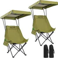 YOUNG WOOD Portable Camping Chair with Canopy thumbnail 2