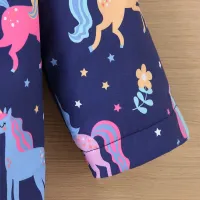 Girls' Fleece Printed Hooded Jacket thumbnail 6