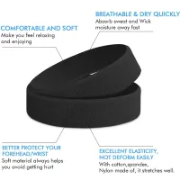 3-Pack Sweatproof Sports Headbands thumbnail 3