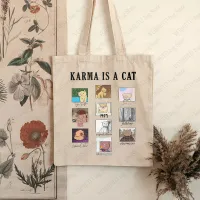 Karma Is A Cat Tote Bag thumbnail 4