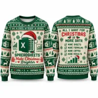 Spreadsheet Santa Ugly Christmas Sweater thumbnail 5